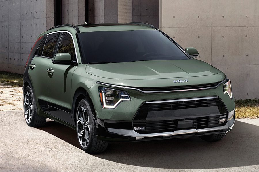 Green Kia SUV parked outdoors