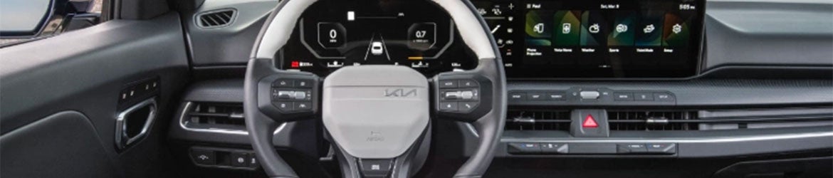 The center console of the 2025 Kia K4 in Batesville, AR