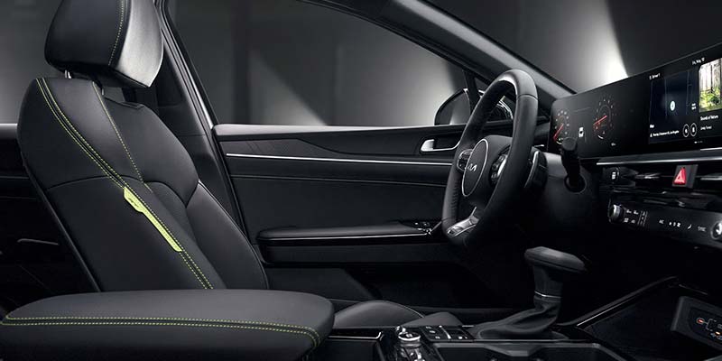 2026 Kia K5 driver’s seat in Batesville AR with premium SynTex materials, heated and ventilated seating, and ergonomic design