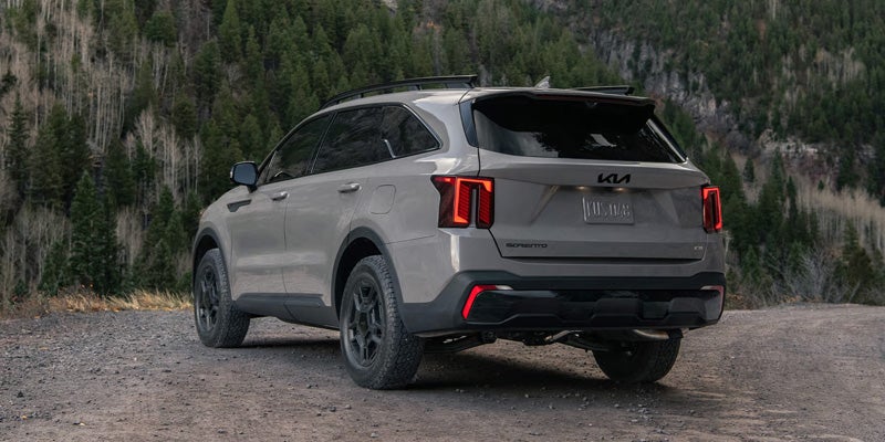 2026 Kia Sorento rear exterior design with bold styling and versatile midsize SUV capability in Batesville, AR